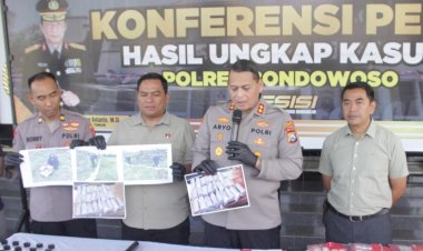 Polres-Bondowoso-Libatkan-Gegana-Brimob-Polda-Jatim-Musnahkan-25-Kg-Bubuk-Mercon