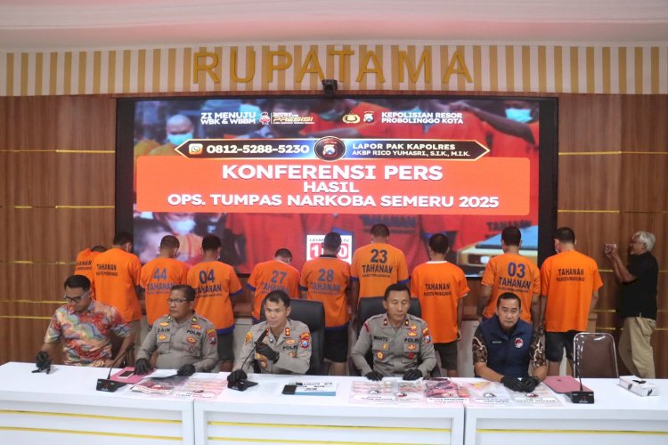 Polres Probolinggo Kota Amankan 10 Tersangka Jaringan Narkoba Dalam Operasi Tumpas Semeru 2025