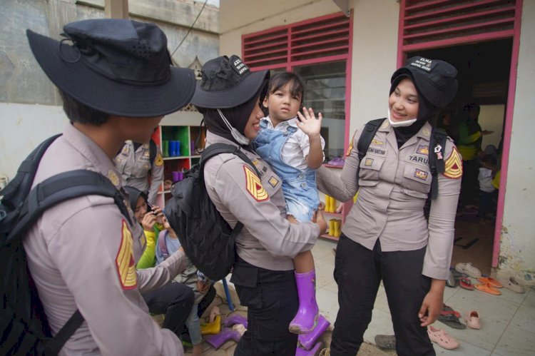 Taruni Akpol Gelar Trauma Healing bagi Siswa TK Bhayangkari Terdampak Banjir di Aceh Tamiang
